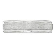 6mm Men's Brushed Sterling Silver Rhodium Plated Band Ring product image