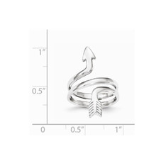 Ladies Sterling Silver Rhodium Plated Arrow Wrap Ring (Size 7) product image