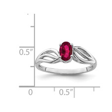 1/2 Carat (ctw) Lab-Created Ruby Ring in Rhodium-Plated Sterling Silver product image