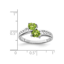 1.00 Carat (ctw) Peridot Heart Promise Ring in Sterling Silver product image