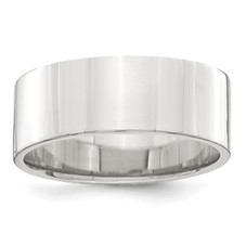 7mm Comfort Fit Flat Wedding Band Ring in Sterling Silver product image