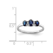 4/5 Carat (ctw) Three-Stone Blue Sapphire Ring in Sterling Silver product image