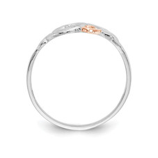 Ladies 14K White and Rose-Pink Gold-Plated Polished Double Heart Ring product image
