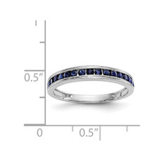 1/4 Carat (ctw) Natural Blue Sapphire Wedding Band Ring in 14K White Gold (Size 7) product image