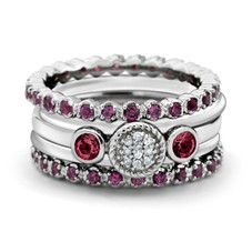 1/3 Carat (ctw) Lab Created Ruby Ring with Diamonds in Sterling Silver product image
