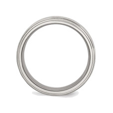 8mm Men's Chisel Stainless Steel Brushed and Polished Wedding Band Ring product image