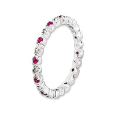  0.30 Carat (ctw) Lab-Created Ruby Ring in Sterling Silver product image