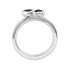 1/2 Carat (ctw) Garnet Double Heart Ring in Sterling Silver product image