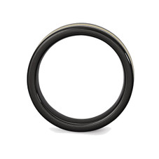 8mm Men's Black Ceramic Wedding Band Ring with 14K Yellow Gold Inlay product image