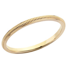 Ladies 14K Yellow Gold 1.50mm Stackable Milgrain Wedding Band Ring product image