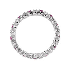 1/5 Carat (ctw) Amethyst Ring with Diamond Accent in Sterling Silver product image