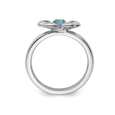 1/10 Carat (ctw) Blue Topaz Flower Ring in Sterling Silver product image
