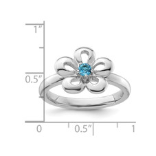1/10 Carat (ctw) Blue Topaz Flower Ring in Sterling Silver product image