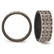 Stainless Steel Brushed Antiqued Textured Ring product image