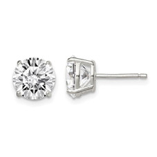 4.00 Carat (ctw) Cubic Zirconia (CZ) Solitaire Stud Earrings in Sterling Silver product image
