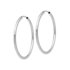 Medium Hoop Earrings in 14K White Gold 1 1/2 Inch (2.00 mm) product image