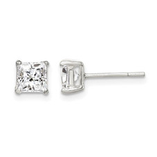 5mm Cubic Zirconia (CZ) Princess-Cut Solitaire Earrings 1/2 Carat (ctw) product image