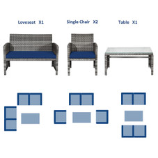 Patio Rattan Furniture Set (8 Pieces) product image