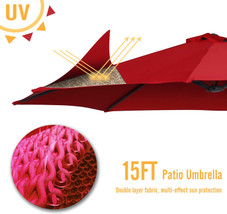 Outdoor 15' X 9' Double-sided Patio Umbrella product image