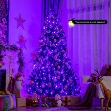 Goplus Black  Christmas Tree with Purple LED Lights ( 7 feet) product image