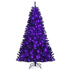 Goplus Black  Christmas Tree with Purple LED Lights ( 7 feet) product image