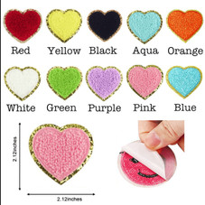 Self Adhesive Chenille Heart Patches product image