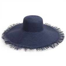 Extra Wide Brim Fringe Straw Sun Hat product image
