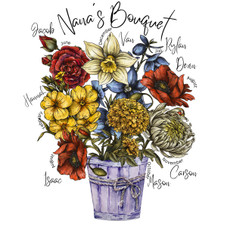 Personalized Family Flower Bouquet Print product image