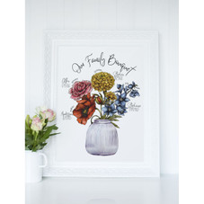 Personalized Family Flower Bouquet Print product image