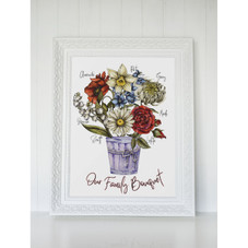 Personalized Family Flower Bouquet Print product image