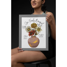 Personalized Family Flower Bouquet Print product image