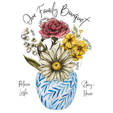 Personalized Family Flower Bouquet Print product image
