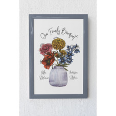 Personalized Family Flower Bouquet Print product image