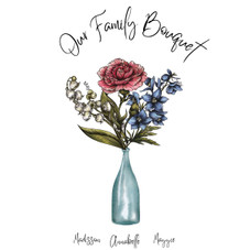 Personalized Family Flower Bouquet Print product image