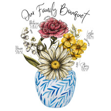 Personalized Family Flower Bouquet Print product image