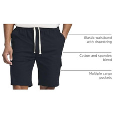 Men's Cotton Cargo Shorts With Drawstring (3-Pack) product image