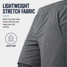Men’s 2-in-1 Athletic Gym Shorts (5-Pack) product image