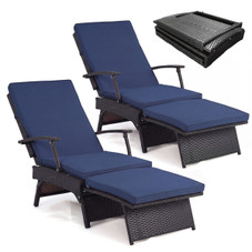 Folding Wicker Chaise Lounge (1- or 2-Pack) product image