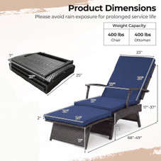 Folding Wicker Chaise Lounge (1- or 2-Pack) product image