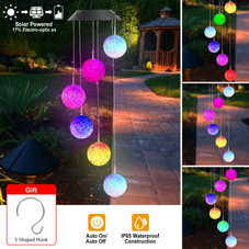 Solarek™ Solar Powered LED Ball Wind Chimes product image