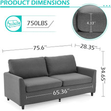 75.6" Sofa Couch with Removable Couch Cover product image