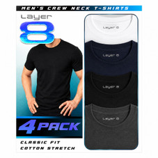 Layer 8 Men's Classic Fit Crew Neck T-Shirt (4-Pack) product image