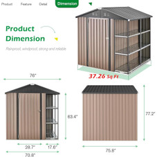 6x6 Storage Utility Shed with Outdoor Rack  product image