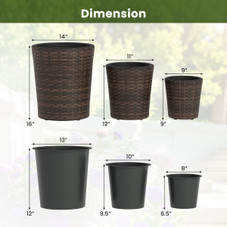 Tapered Rattan Planters (Set of 3) product image