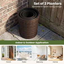 Tapered Rattan Planters (Set of 3) product image
