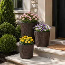 Tapered Rattan Planters (Set of 3) product image
