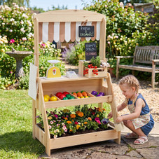 2-in-1 Wooden Play Kitchen & Market Stand product image