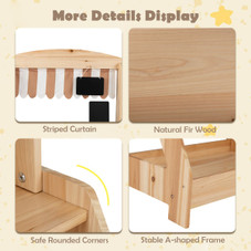 2-in-1 Wooden Play Kitchen & Market Stand product image