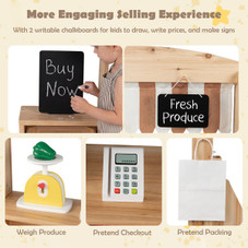 2-in-1 Wooden Play Kitchen & Market Stand product image