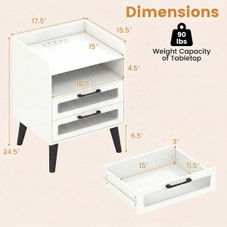 LED Nightstand with Charging Station (1- or 2-Pack) product image
